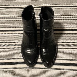 Black Croc Booties
